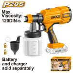 Краскопульт аккумуляторный INGCO CSGLI2003 20 В 120DIN