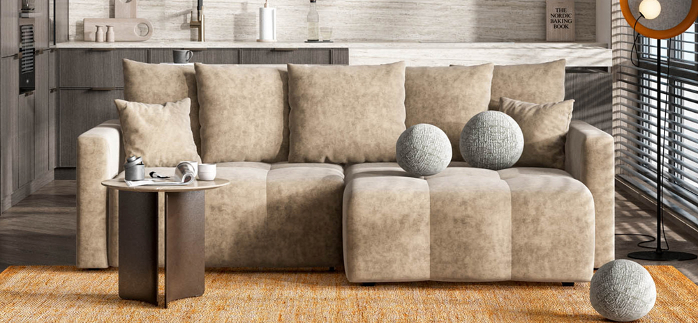 Угловой диван Босс Тренд Велюр Роял тауп