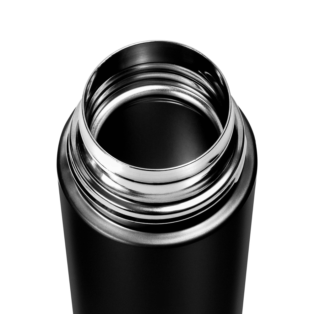 Термос Relaxika 101 (0,5 литра), черный (стикерпак "Красоты России")