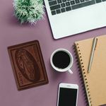 Обложка для автодокументов натуральная кожа краст, машина + "АВТОДОКУМЕНТЫ", коньяк, 238208