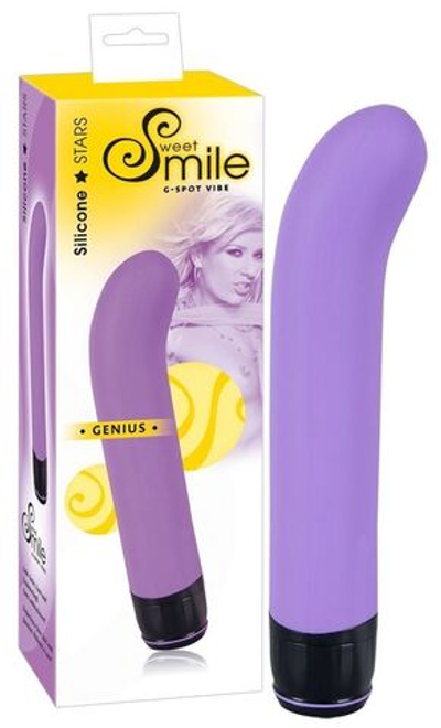 Фиолетовый вибратор G-точки Smile Genius - 20 см. (Цвет: фиолетовый)