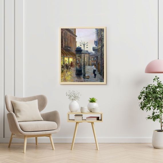 Rəqəmlərlə rəngləmə \ Картина по номерам (40х50) МЕЛОДИИ ВЕЧЕРНЕГО ГОРОДА