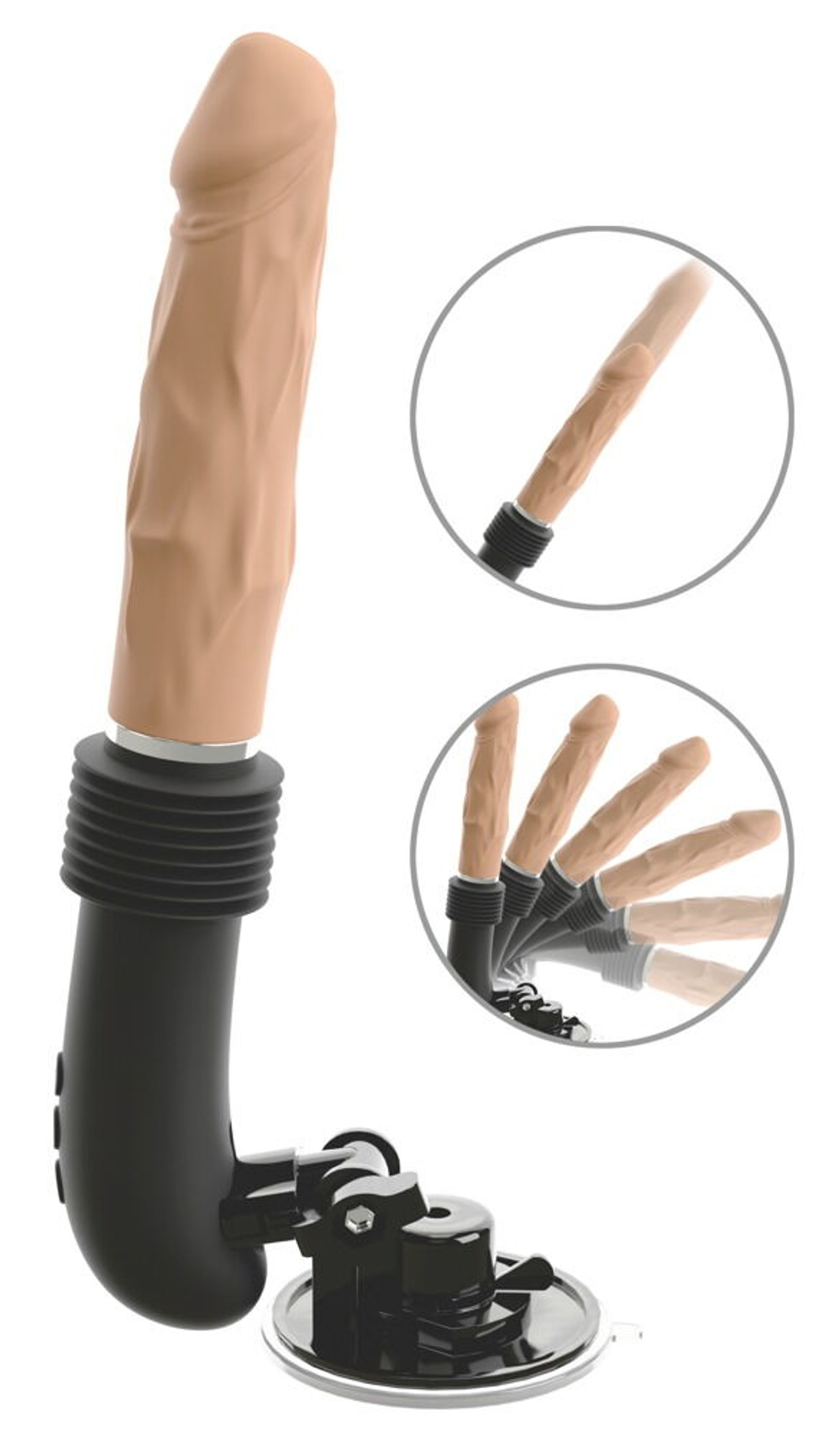 Секс-машина с пультом ДУ RC Fucking Machine (Цвет: телесный с черным)