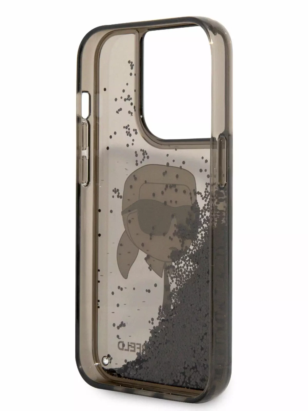 Чехол Karl Lagerfeld Liquid Glitter NFT Karl head для iPhone 15 Pro Max Hard Black (Чёрный)