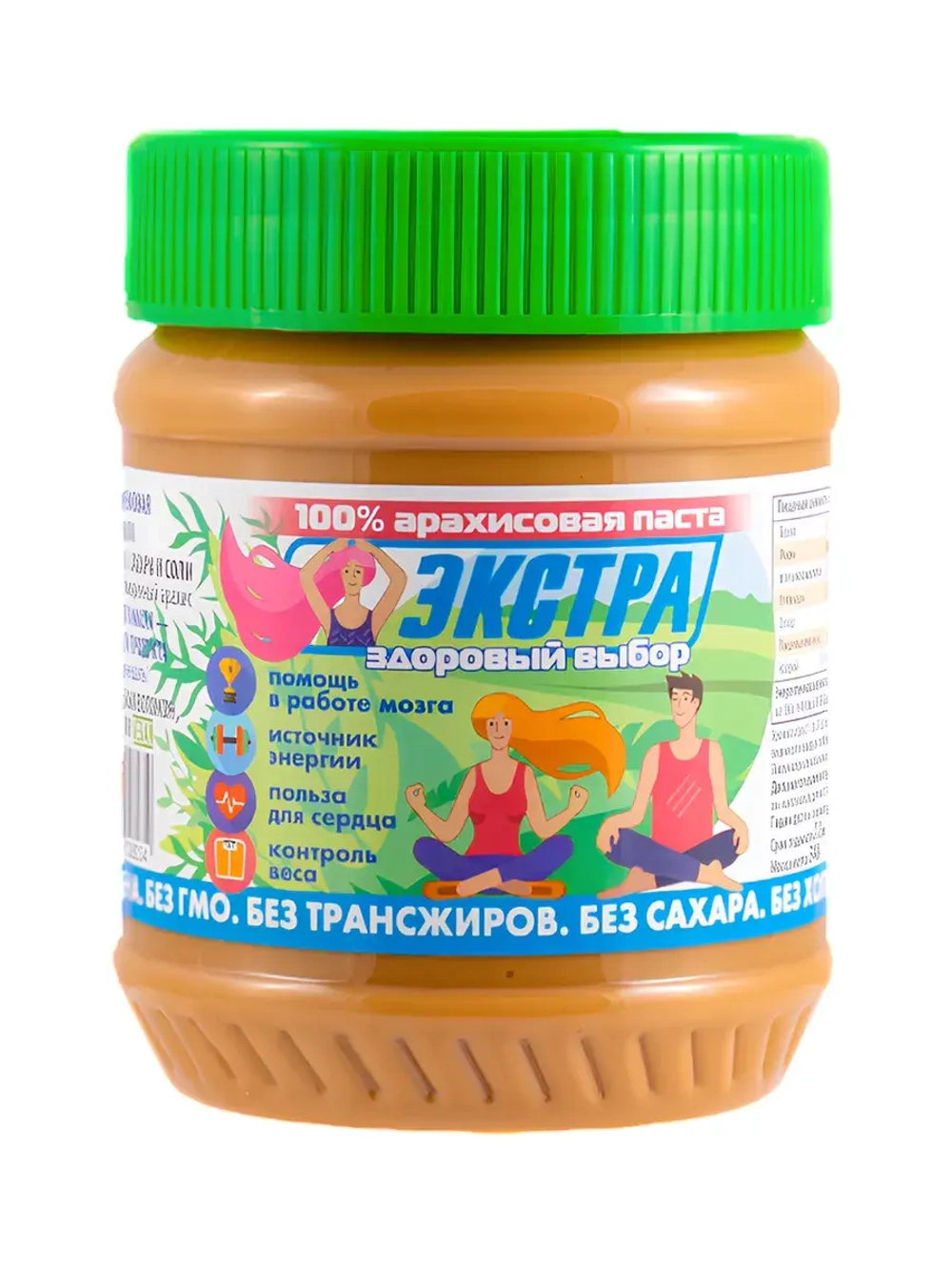 Арахисовая паста без сахара с кусочками, Экстра 340 г * 2 шт