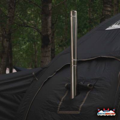 Пневмокаркасная юрта «Гармония» 5×5×2,5 м — для глэмпинга из ПВХ, чёрная