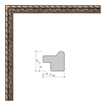 Фоторамка 10х15 см, коричневая, орнамент золото, арт. 1015.140444