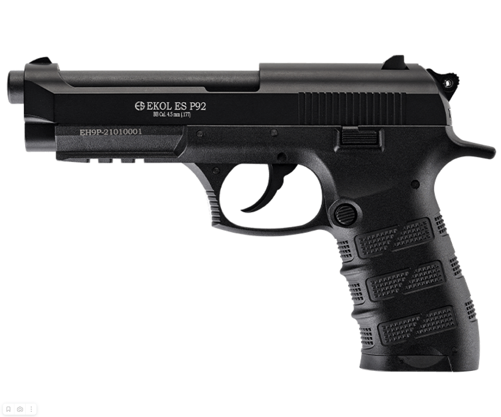 Пистолет пневматический EKOL ES P92 Blowback Black металл кал. 4,5 мм