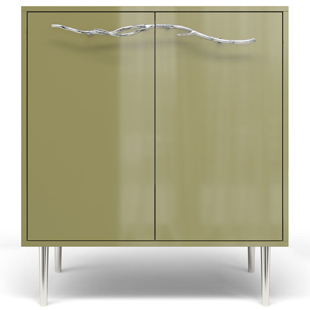 Комод Арт Колор Стайл Сильвер с 2 полками Зеленая Олива