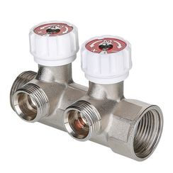 Коллектор с регулирующими вентилями 3 вых. 1х3/4 евроконус VALTEC (1/45)