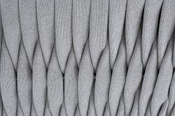 "Монако" диван 2-местный плетеный из роупа, каркас алюминий светло-серый (RAL7035) шагрень, роуп светло-серый 40 мм, ткань светло-серая