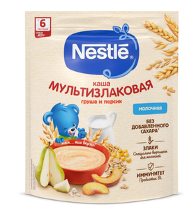 КАША NESTLE МОЛОЧНАЯ МУЛЬТИЗЛАКОВАЯ ГРУША-ПЕРСИК 220ГР