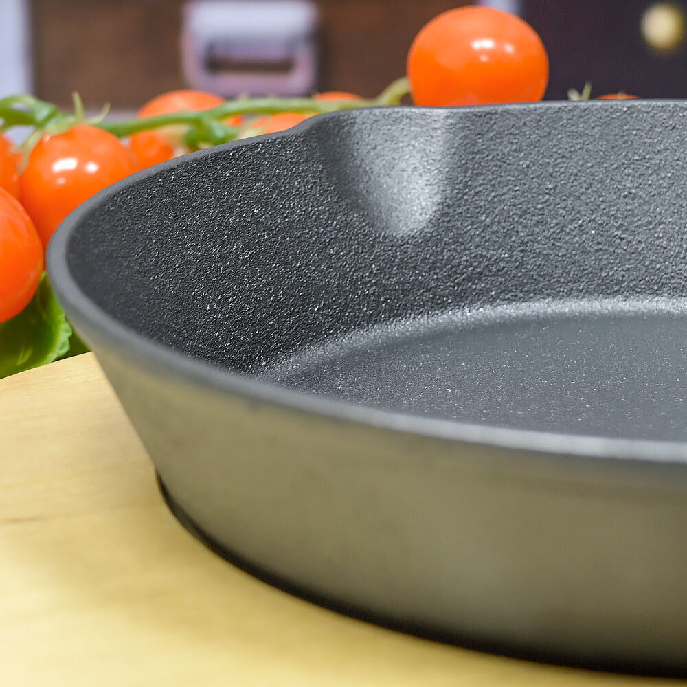 Сковорода 18,5см чугунная порционная, литая ручка, на подставке, тм MY REAL IRON COOK