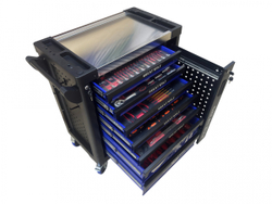 Инструментальная тележка с инструментом GW-8ST 248 BLUE SET (Great Wolf, 248поз), 8 ящиков, увеличенные колеса с тормозом, ЦЗ, усиленная