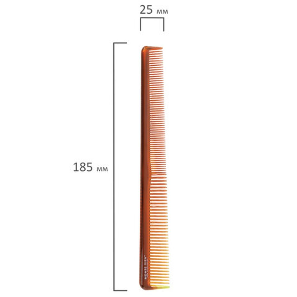 Расческа для волос, гребень 18,5х2,5 см, однорядная узкая MONTE VITA (МОНТЕ ВИТА), 457427
