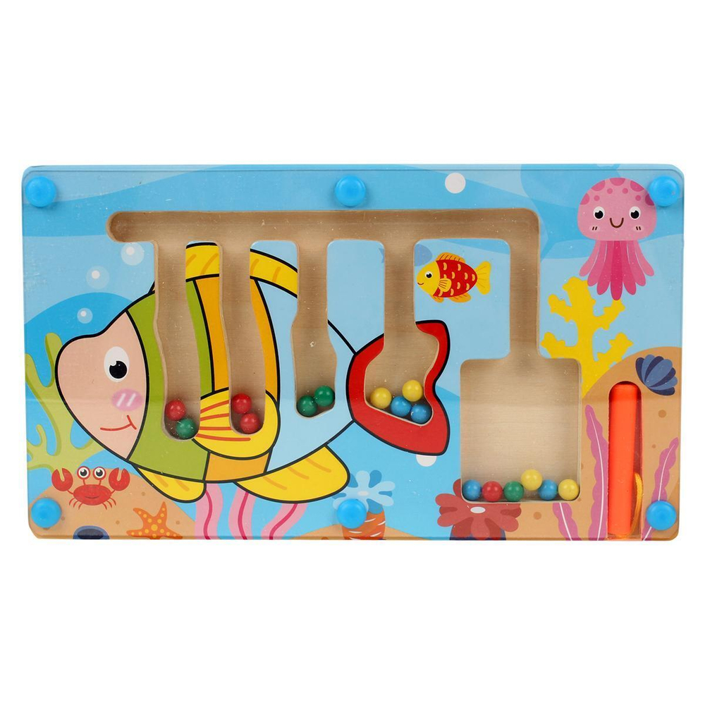 Развивающая игрушка деревянная Лабиринт магнитный в ассортименте мал, C-41911