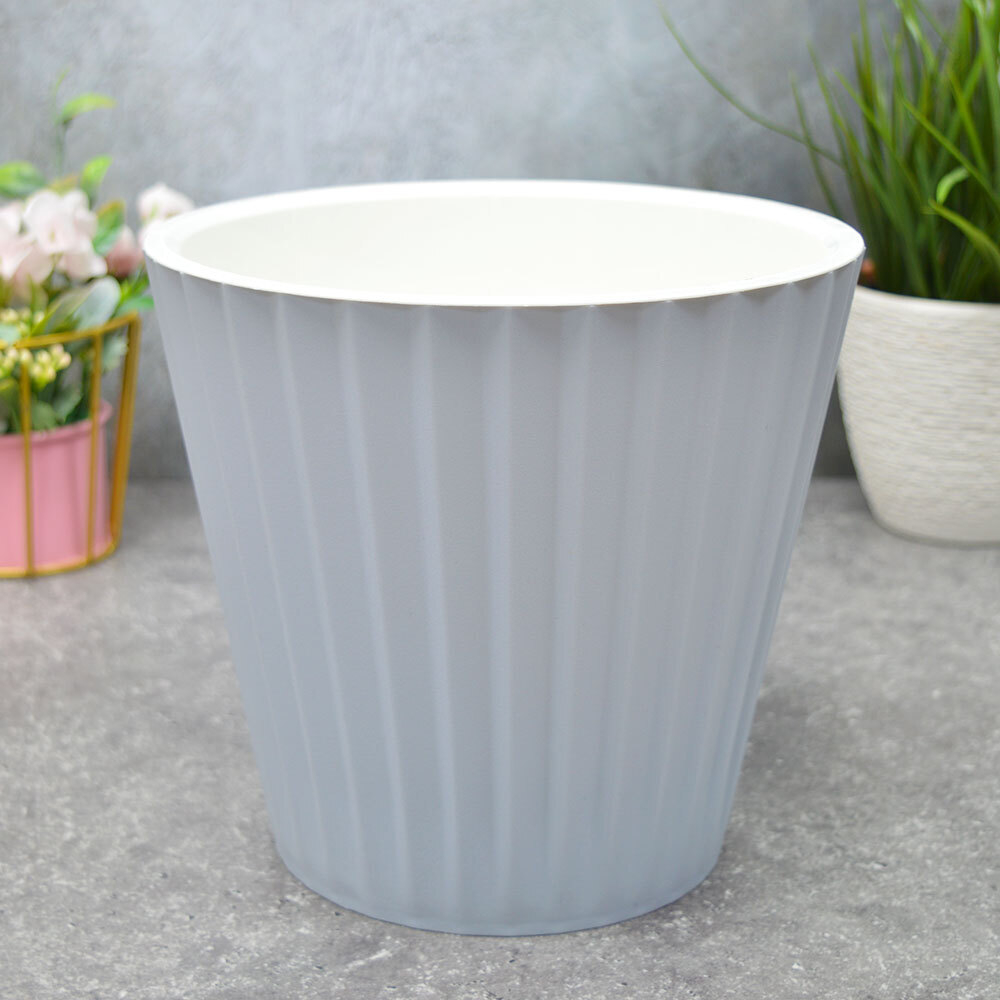 Горшок цветочный Sand 3,3л d190мм c дренажной вставкой, утренний туман
