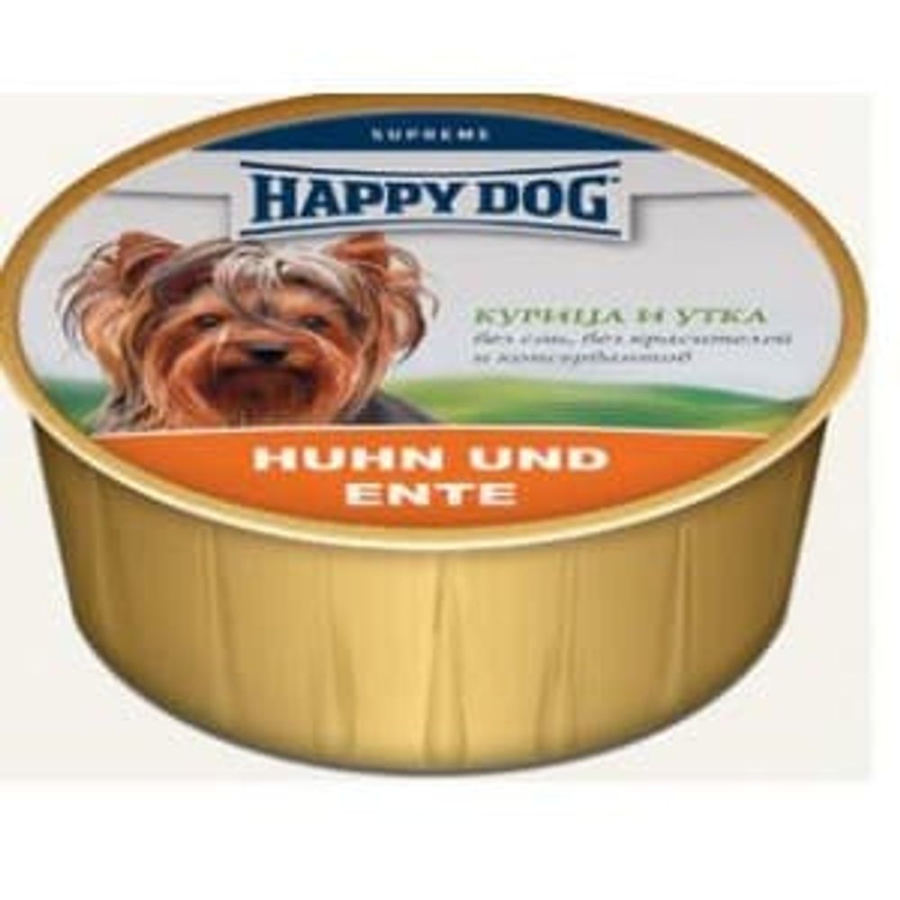 Хэппи Дог кон.д/собак Паштет Курица/утка 125гр Хэппи Дог кон.д/собак Паштет Курица/утка 125гр