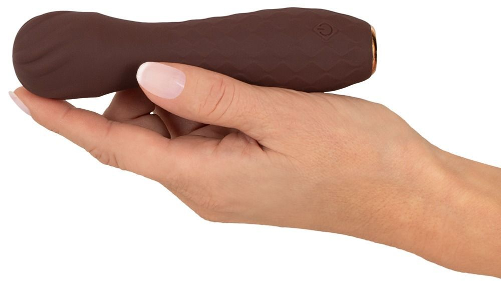 Коричневый вибратор-жезл Hazel 01 - 14 см. (Цвет: коричневый)