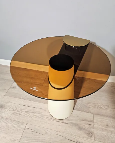 Стол журнальный Vicenza, стекло, металл, экокожа