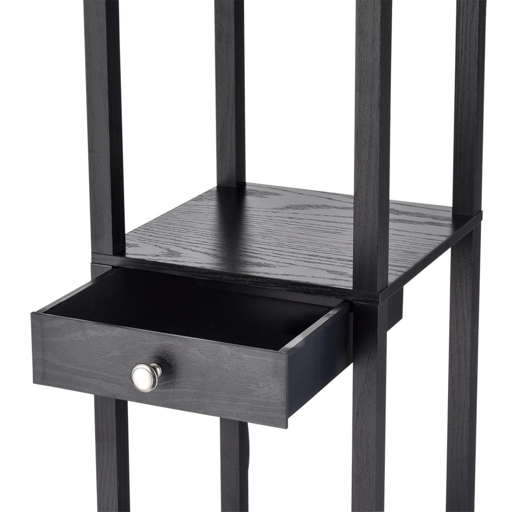 8092/1F COMFI LN26 460 черный/белый, дерево/текстиль Торшер Е27 1*60W 220V PRACTIC