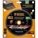 Пильный диск по ламинату ф185 х 30 мм, 60 зубьев Denzel