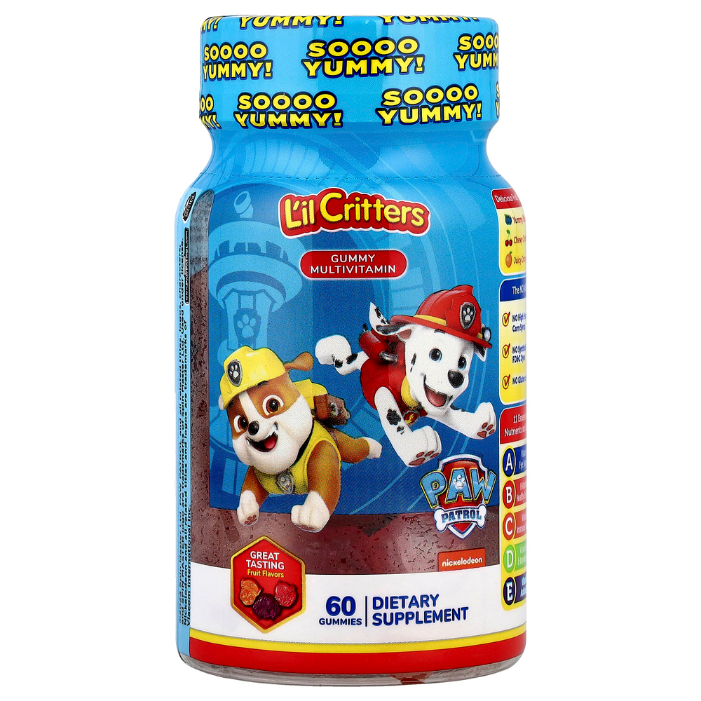L'il Critters, Paw Patrol The Movie, жевательные мультивитамины, натуральные фрукты, 60 жевательных таблеток