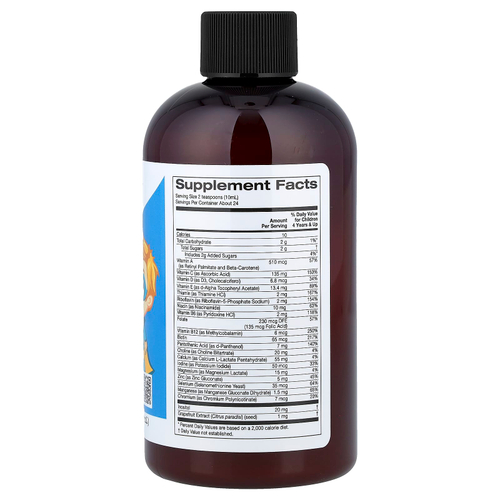California Gold Nutrition, жидкие мультивитамины и минералы с кальцием, витаминами B12, C и D3 для детей, без спирта, натуральный вкус апельсин и манго, 237 мл (8 жидк. унций)