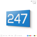 Номер на дверь 247, табличка на дверь для офиса, квартиры, кабинета, аудитории, склада, голубой 120х70 мм, Айдентика Технолоджи