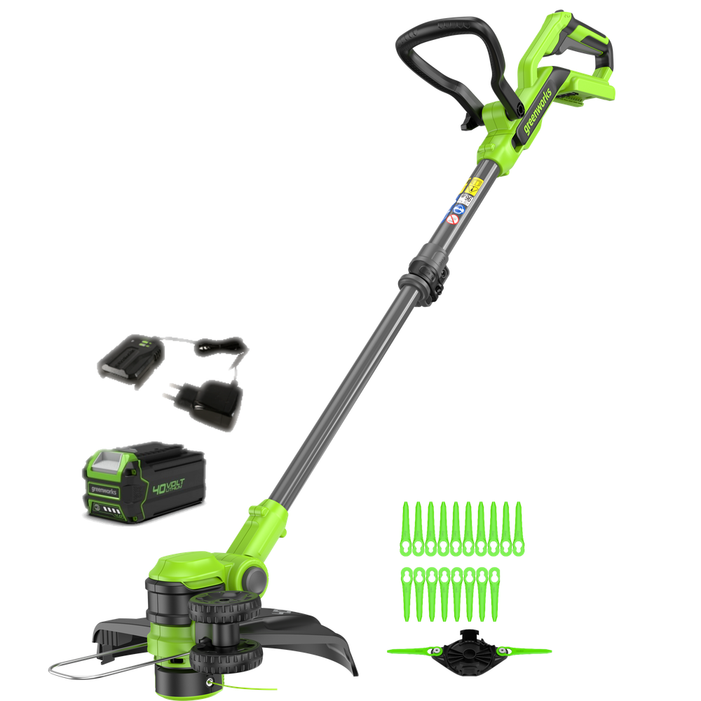 Триммер аккумуляторный Greenworks G40LT331, 40V, 33 см, с 1хАКБ 4Ач и ЗУ (2113507UB)