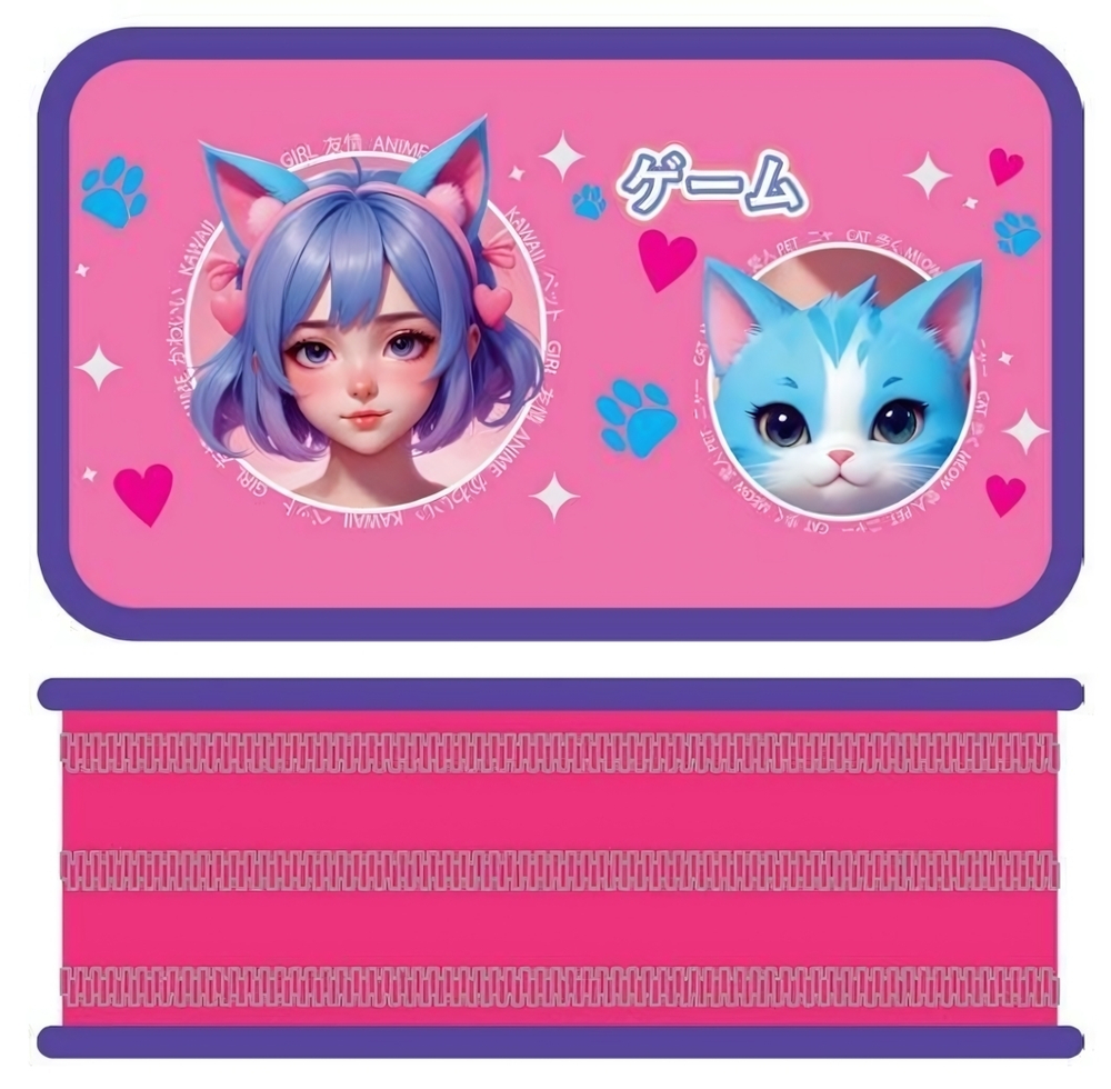 Пенал 3 секц. большой 190/105 "Милая парочка 2025" металлизированный картон