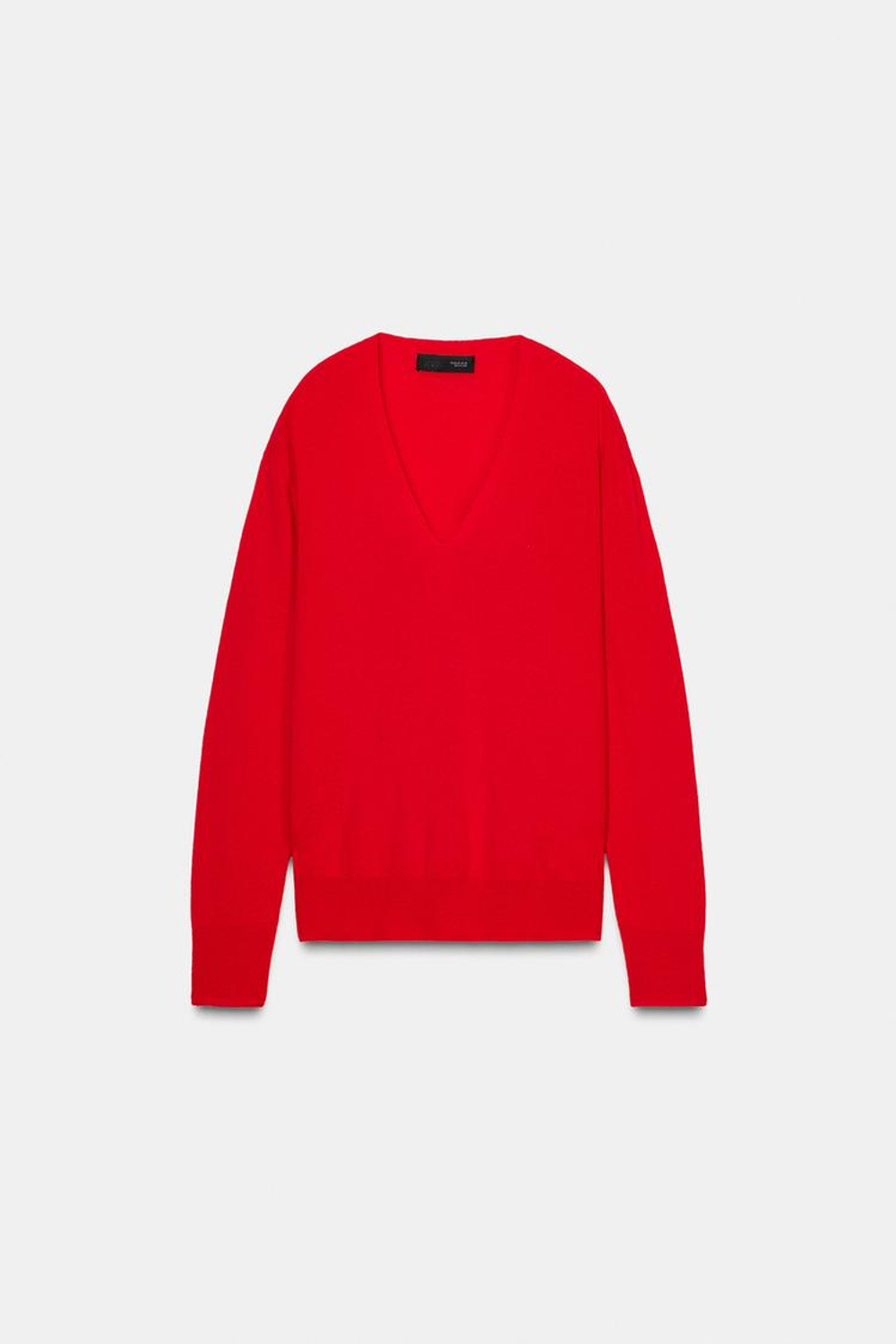 ZARA ДЖЕМПЕР ИЗ 100% СВЕРХМЯГКОЙ ШЕРСТИ, КРАСНЫЙ