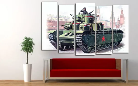 Модульная картина " Танк Т-35 "