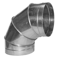 Отвод 90° оцинкованная сталь d=125 толщина металла 0,5