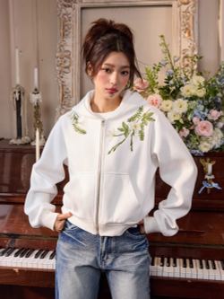 Женское худи HARSHandCRUEL "Flowers" Cropped Zip Hoodie