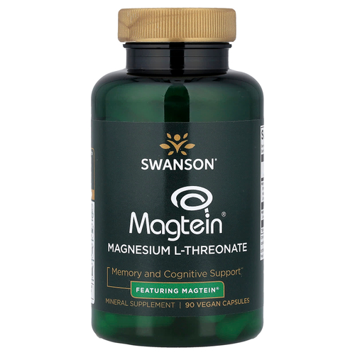 Swanson Vitamins, L-треонат магния с Magtein®, 90 веганских капсул