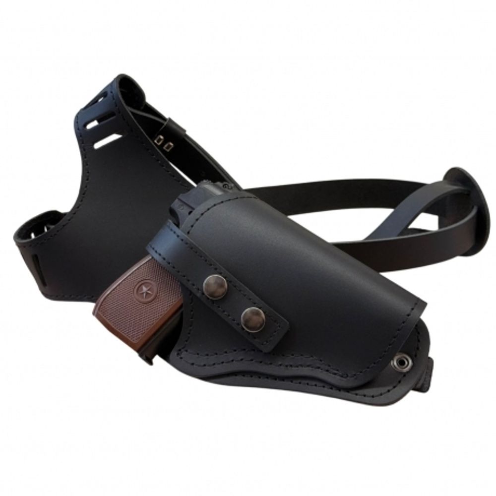 Кобура наплечная кожаная для ПМ, ИЖ-79 травматические и сигнальные пистолеты аналогичного формата