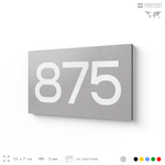 Номер на дверь 875, табличка на дверь для офиса, квартиры, кабинета, аудитории, склада, серая 120х70 мм, Айдентика Технолоджи