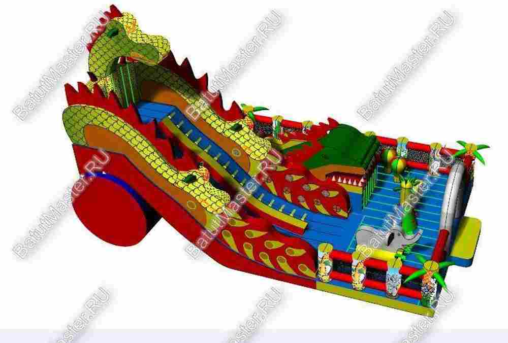 Профессиональный надувной батут "Гранд-саванна" 21*10*10 м