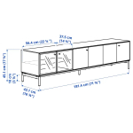Тумба под ТВ - IKEA BOASTAD/БОАСТАД ИКЕА, 181х42х45 см, черный/бежевый