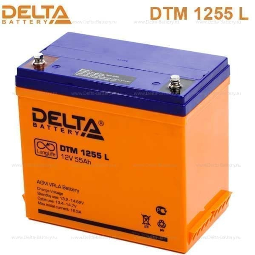 Аккумуляторная батарея Delta DTM 1255 L (12V / 55Ah)