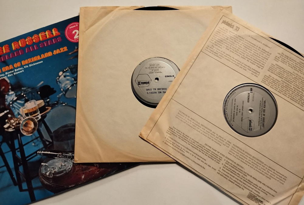 Винтажная виниловая пластинка LP Pee Wee Russell's Dixieland All Stars, The Golden Era Of Dixieland Jazz (USA 1975)