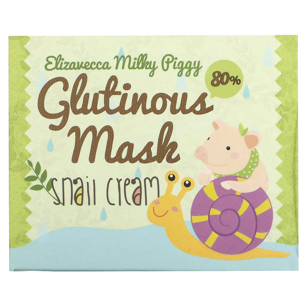 Elizavecca, Glutinous 80% Mask Snail Cream, 100 г