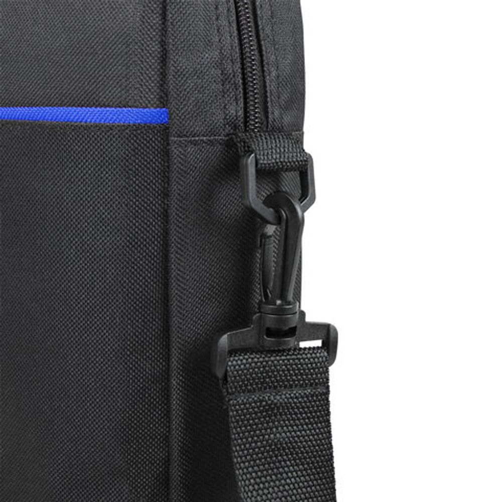 Сумка портфель BRAUBERG PRACTICAL с отделением для ноутбука 15,6", Blue line, черная, 29х40х7 см, 272603