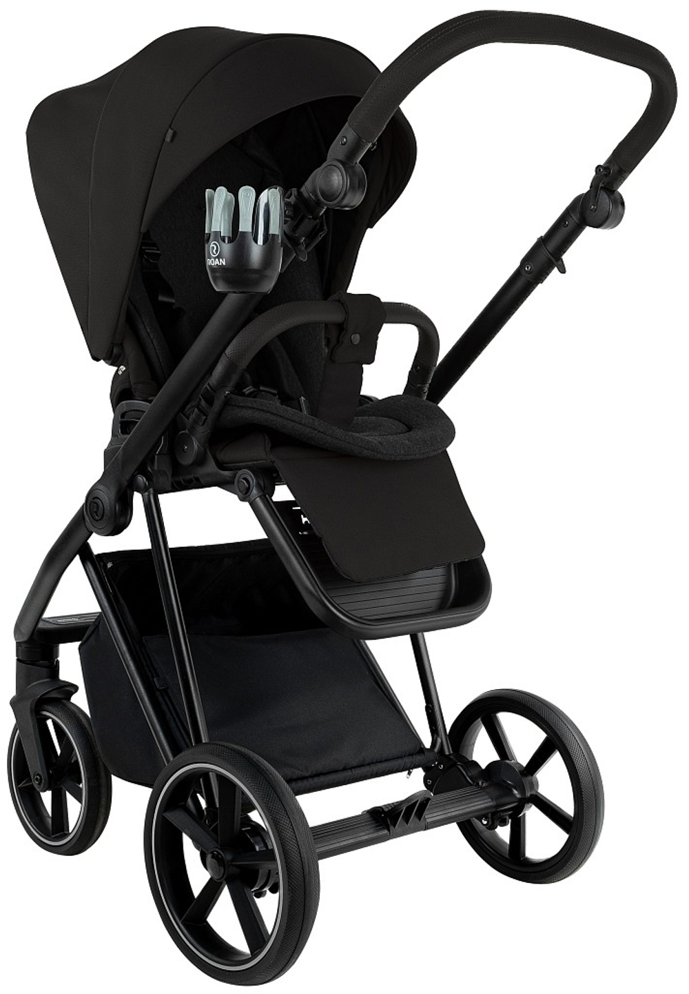 Детская коляска Roan Sol 2.0 3 в 1 с автокреслом Pituso Baesa Pro Black,Beige Canopy SLL/30/T Caviar Black/Black/руч.Black