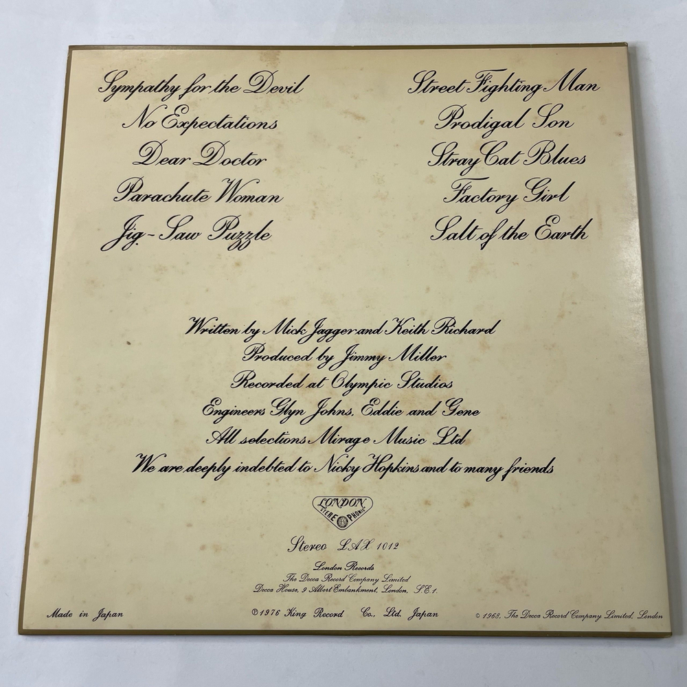 Винтажная виниловая пластинка LP Rolling Stones Beggars Banquet (Япония 1978) (Без Оби) Sympathy For The Devil