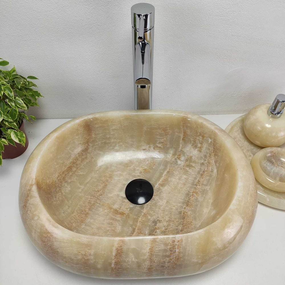 Раковина из оникса Oval Yellow Donut OD-61104 (55*38*15)