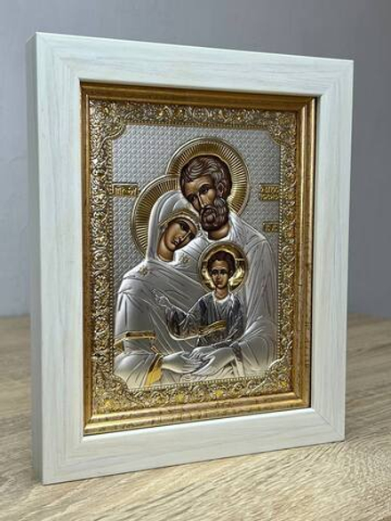 Св. Семейство, икона прямоугольная в рамке под стеклом, белое дерево 170х210