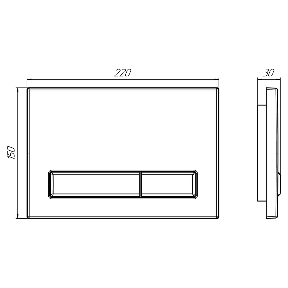 Кнопка инсталляции WP1400 АНИ ПЛАСТ прямоугольная БЕЛАЯ