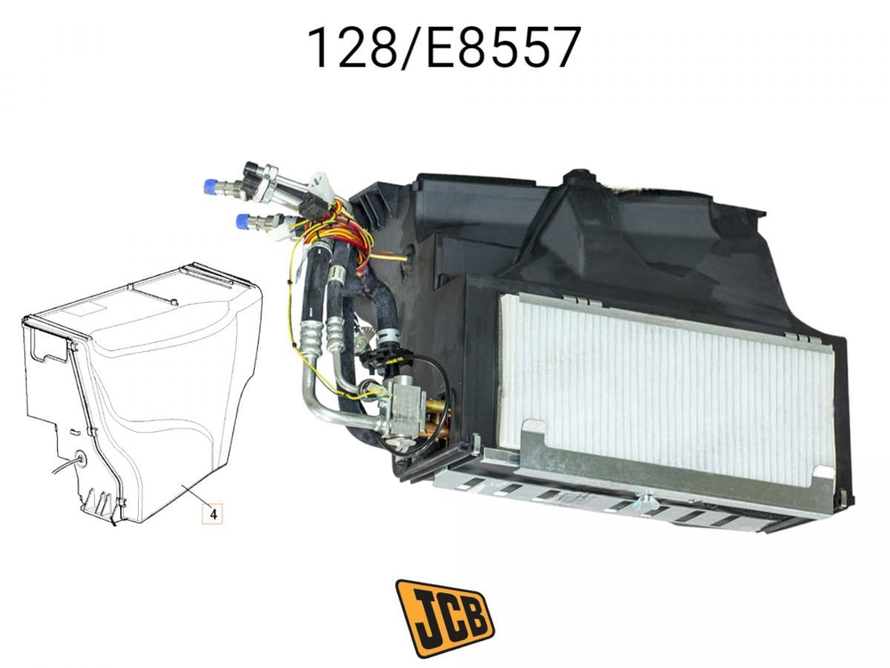 Печка в сборе на JCB 333/A0279, 128/H8679, 333/A0277, 333-A0279, 128-H8679, 333-A0277, 333A0279, 128H8679, 333A0277